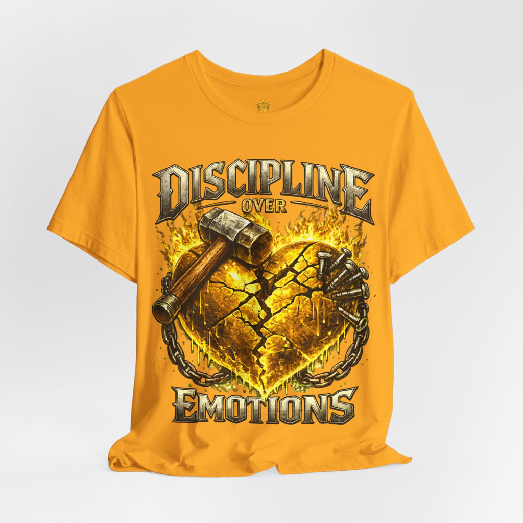 Discipline Over Emotions Premium Graphic T-Shirt (Gold Heart) Printify