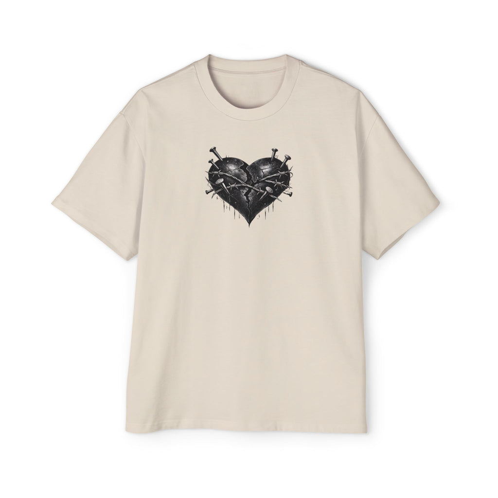Oversized Discipline Over Emotions (Back) Graphic Tee (Black Heart) Printify