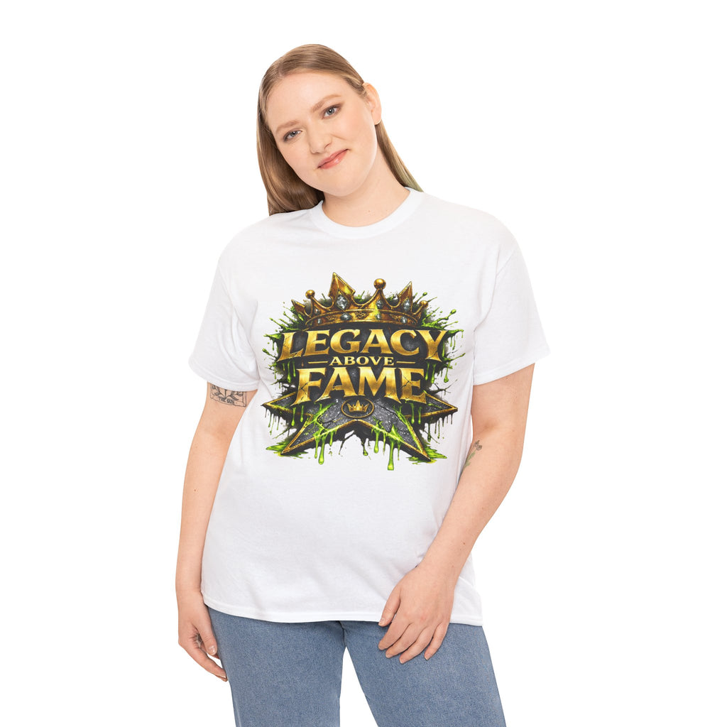 Adult Legacy Above Fame Graphic T-Shirt (Lime Green Drip) - Zealous For All