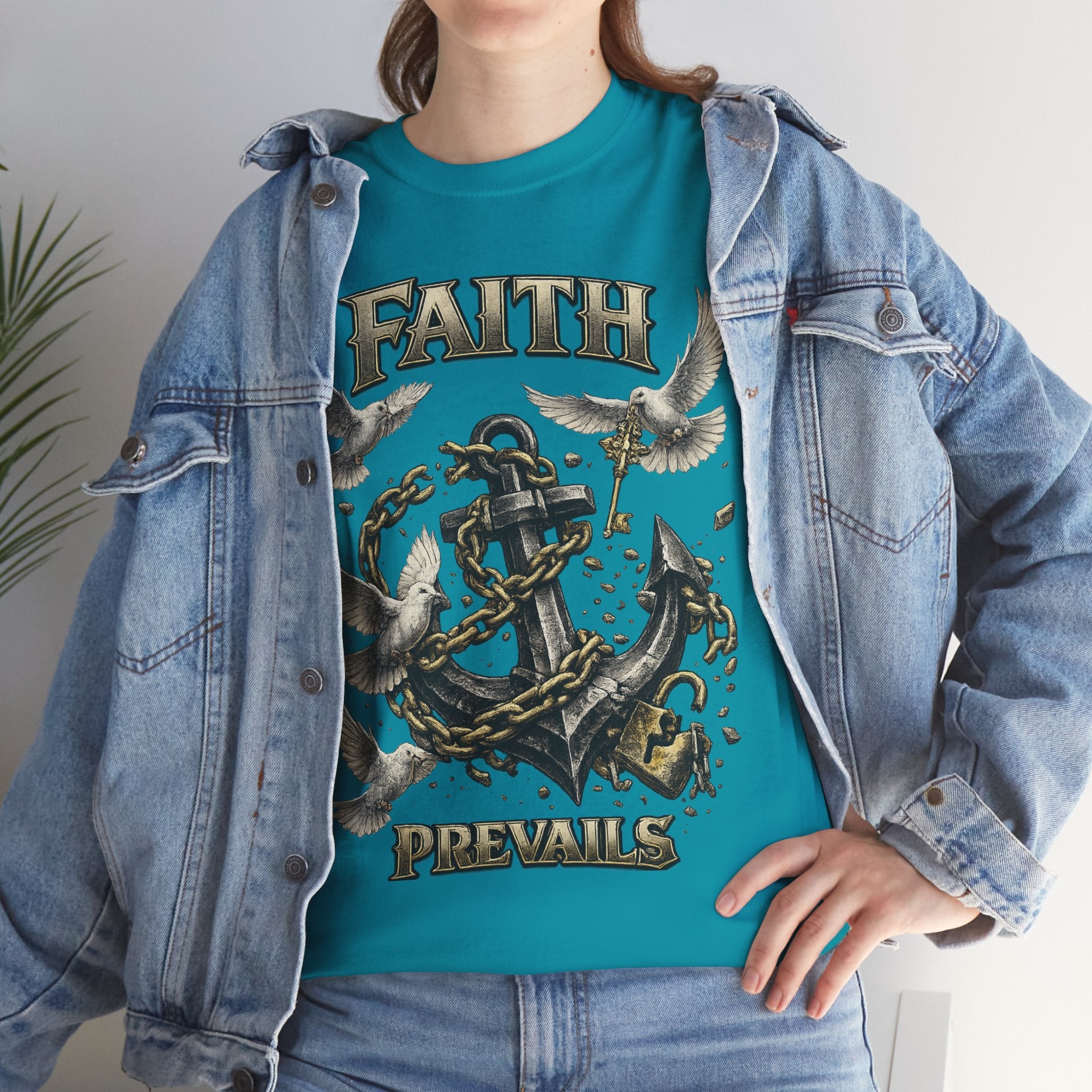 Adult Faith Prevails T‑Shirt (Black Anchor) Printify