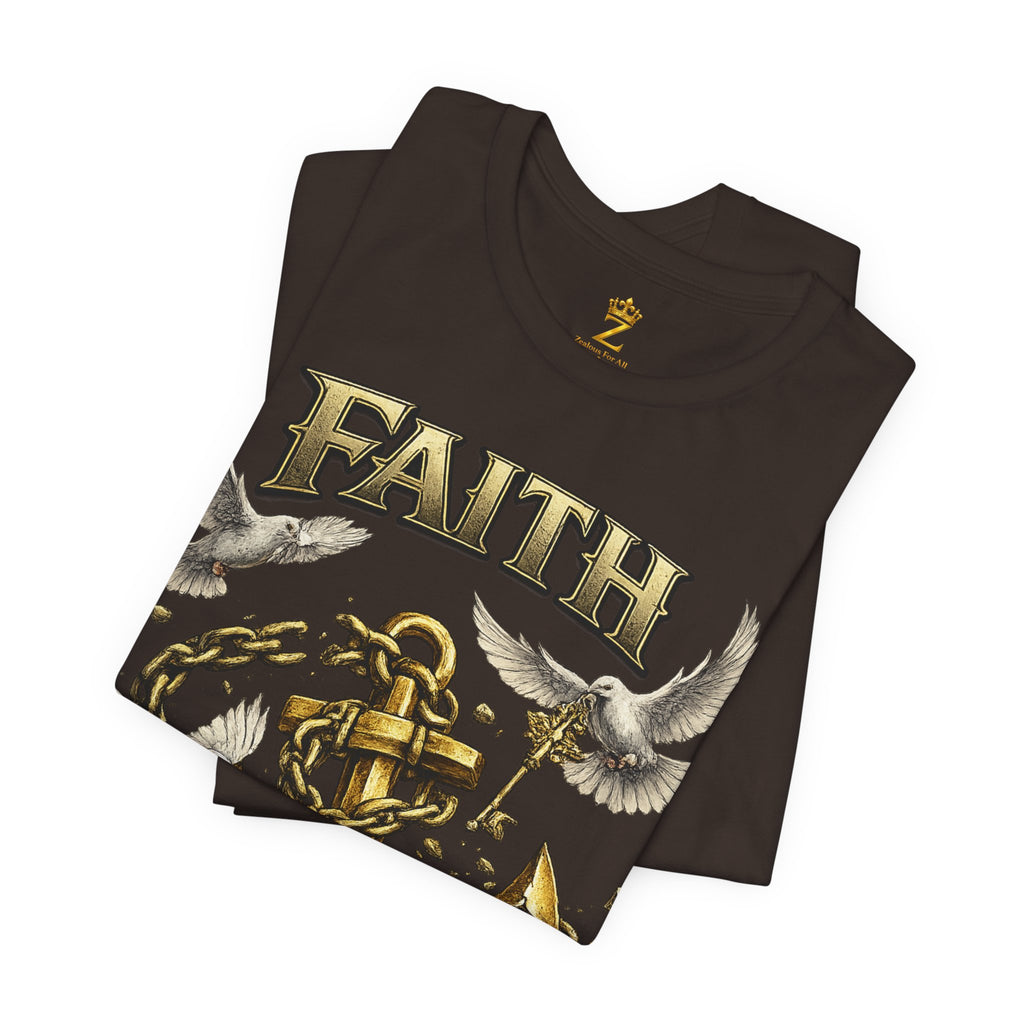 Faith Prevails T‑Shirt (Gold Anchor) Printify