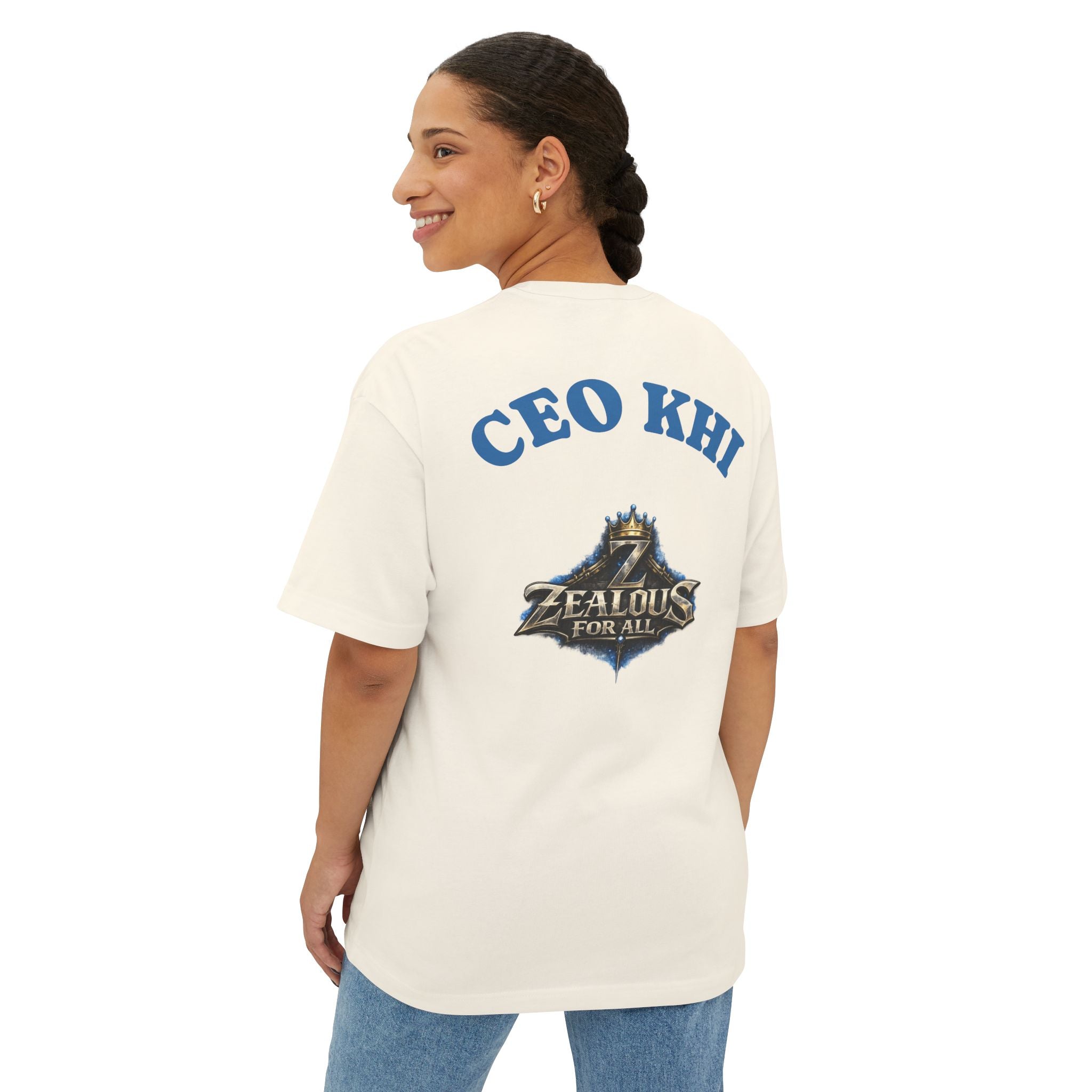 CEO KHI EDITION *Oversized* Discipline Over Emotions Graphic T-Shirt (Blue Heart) Printify