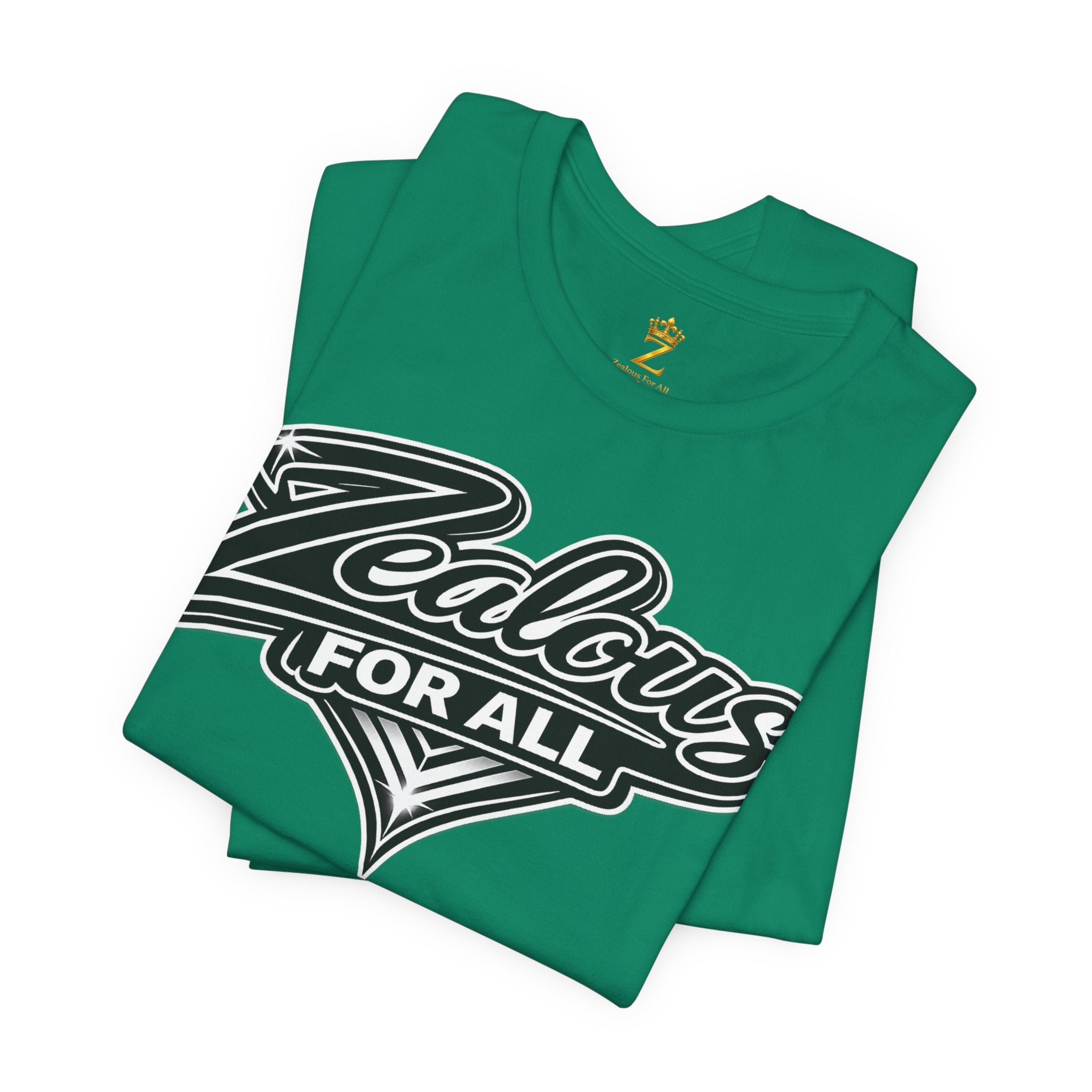 Zealous For All Graphic T-Shirt (Black Logo) Printify