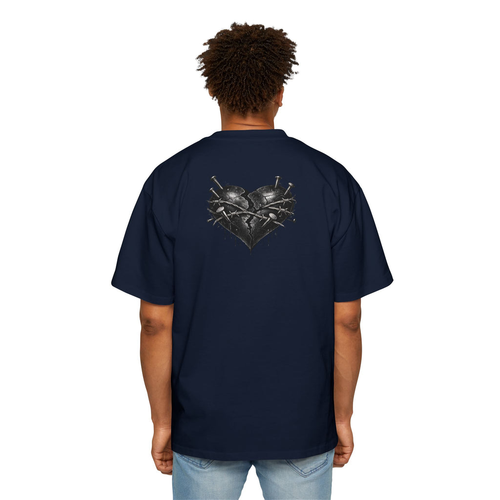 Oversized Discipline Over Emotions Graphic Tee (Black Heart) Printify