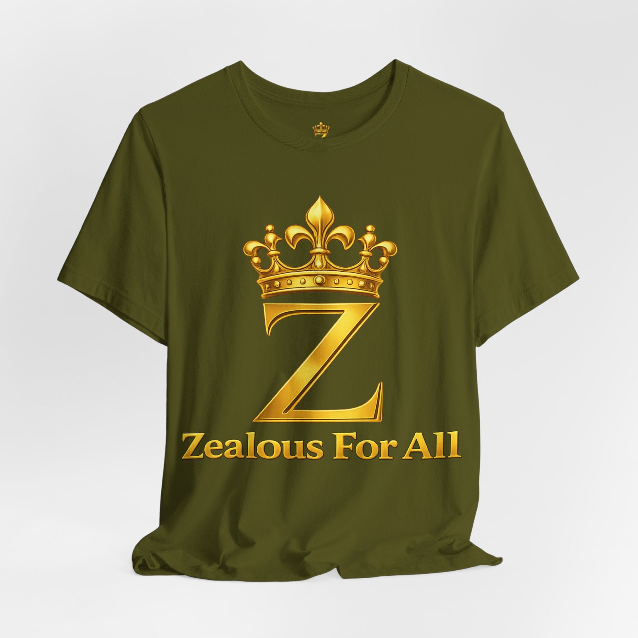 Unisex Zealous For All T-Shirt (Gold Logo) Printify