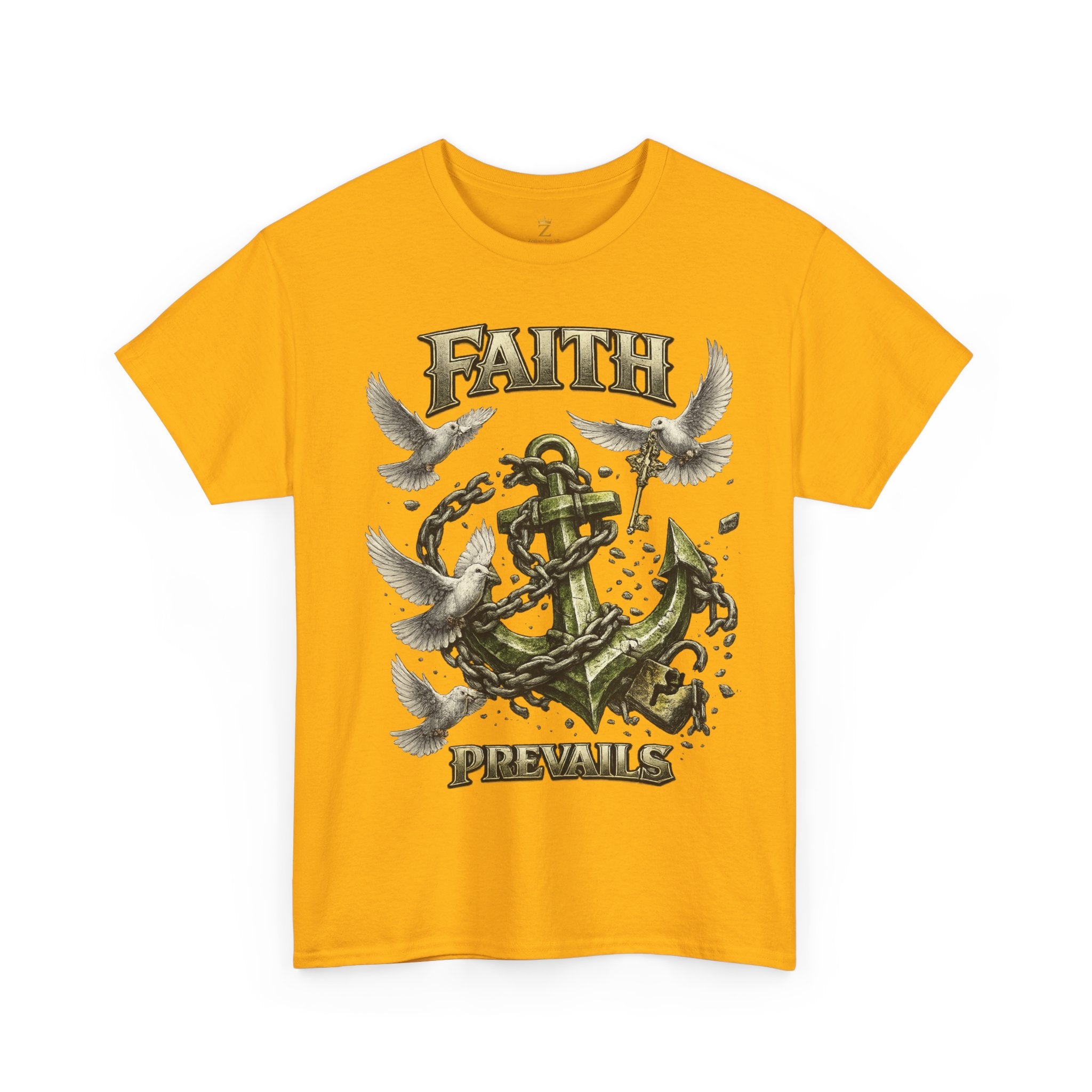 Adult Faith Prevails Anchor T-Shirt (Green Anchor) Printify