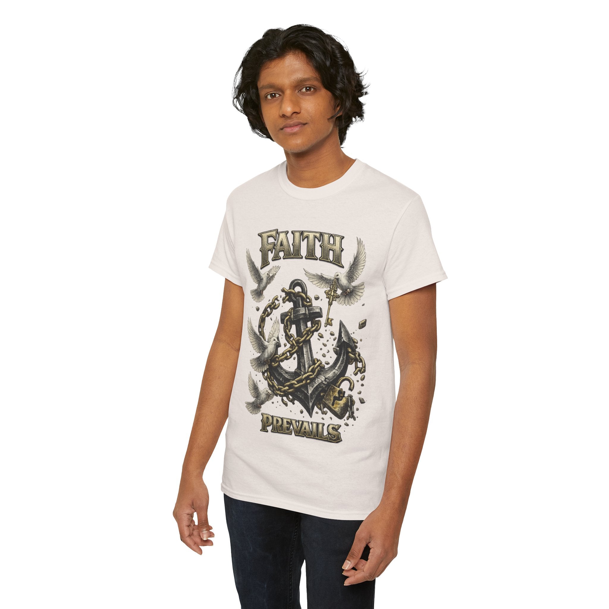 Adult Faith Prevails T‑Shirt (Black Anchor) Printify