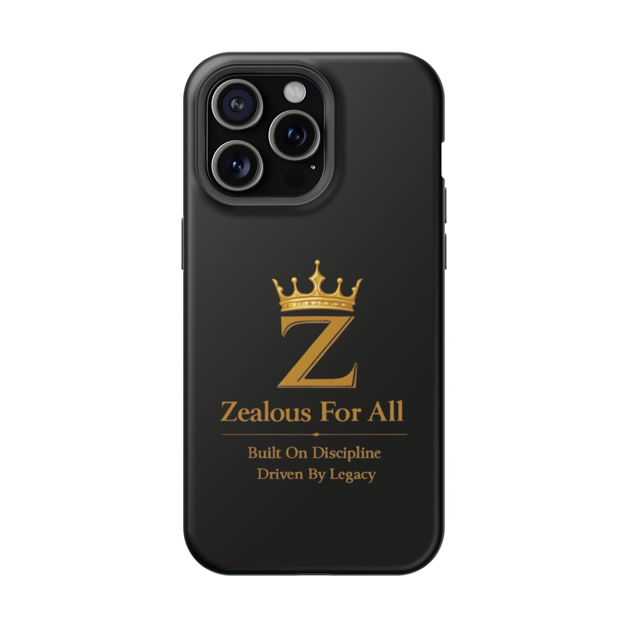 Phone Case — "Zealous For All" Gold Crown Impact-Resistant Case Printify