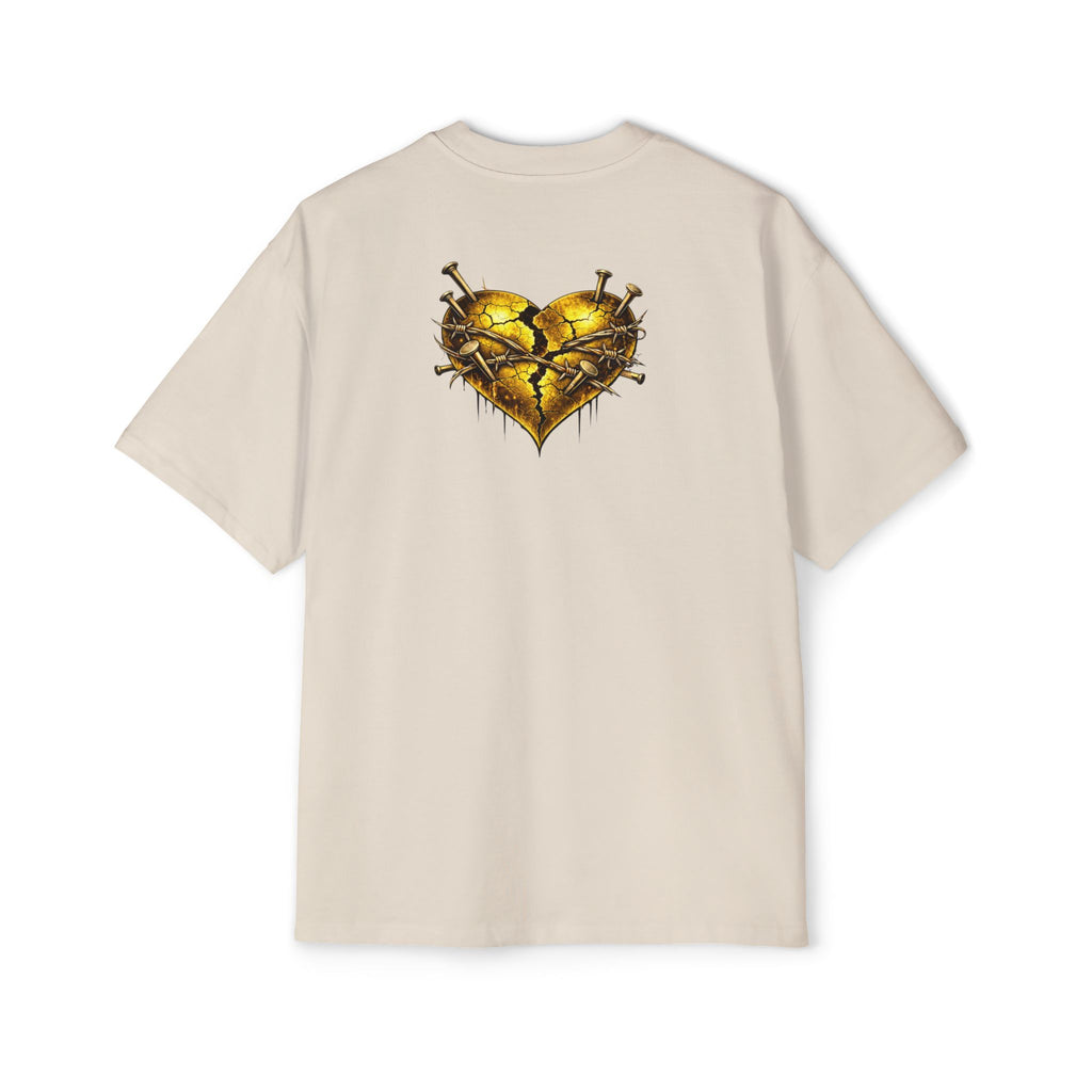 Oversized Discipline Over Emotions Graphic Tee (Gold Heart) Printify