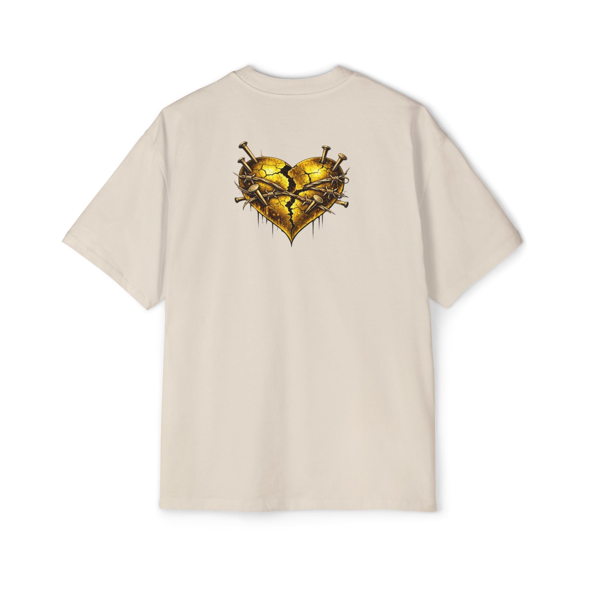 Oversized Discipline Over Emotions Graphic Tee (Gold Heart) Printify