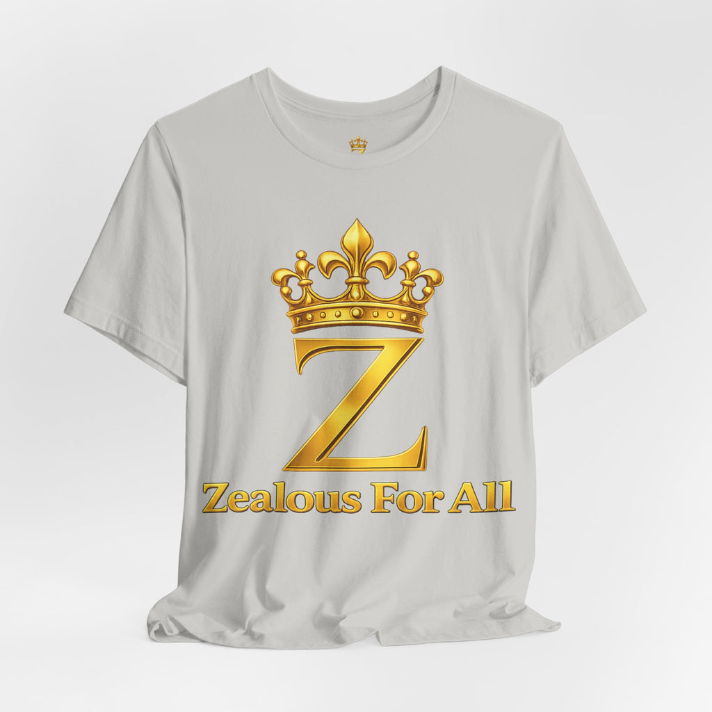 Unisex Zealous For All T-Shirt (Gold Logo) Printify