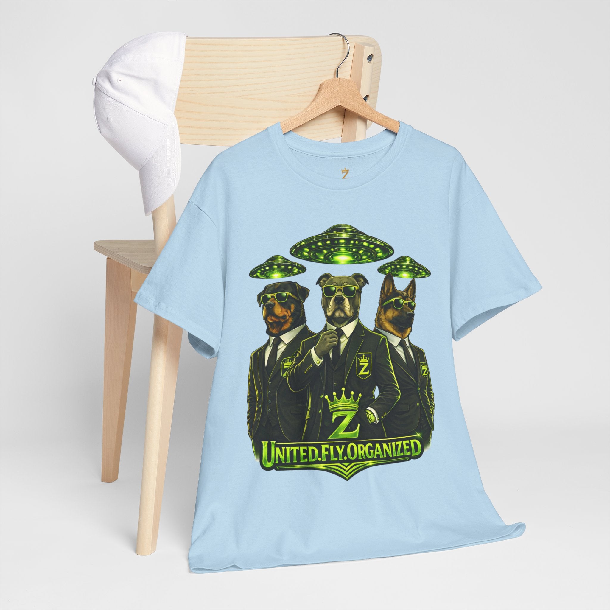 Adult "United. Fly. Organized." Graphic Tee (Lime Green) Printify