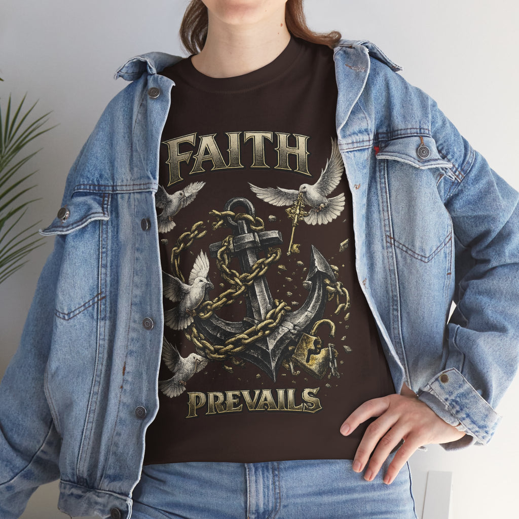Adult Faith Prevails T‑Shirt (Black Anchor) Printify