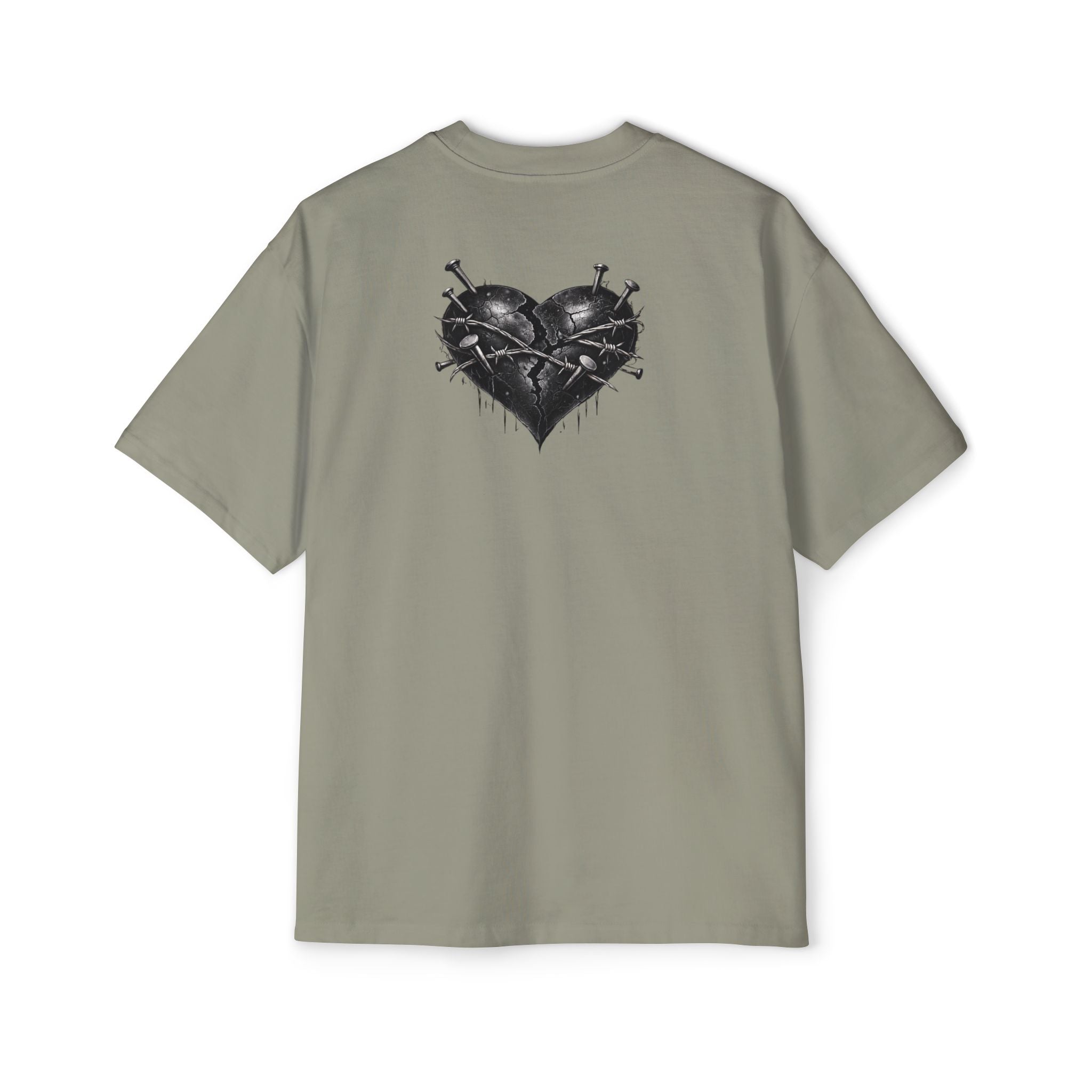 Oversized Discipline Over Emotions Graphic Tee (Black Heart) Printify