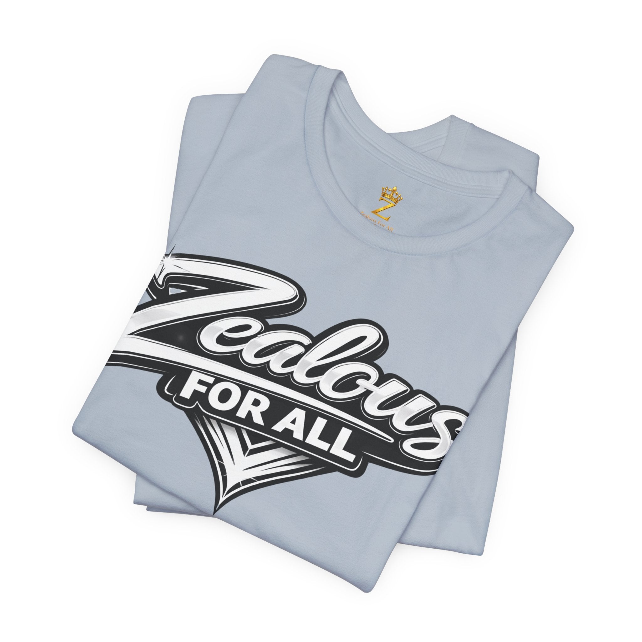 Zealous For All Graphic T-Shirt (White Logo) Printify