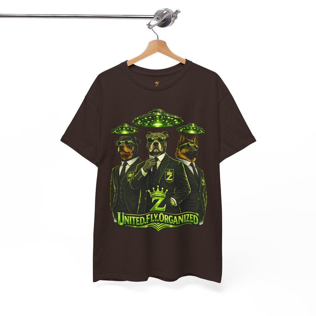 Adult "United. Fly. Organized." Graphic Tee (Lime Green) Printify