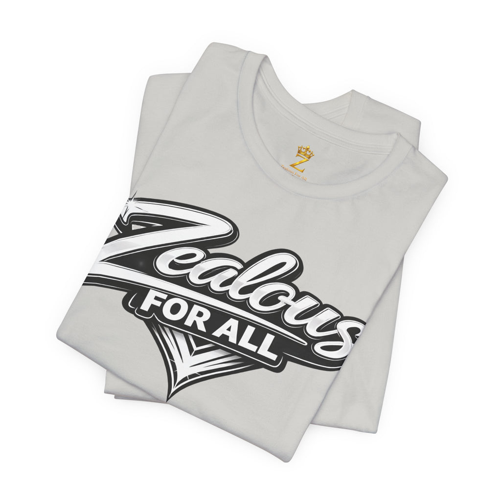 Zealous For All Graphic T-Shirt (White Logo) Printify