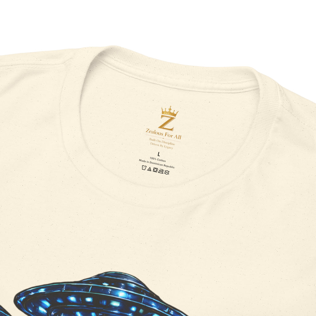 Adult "United. Fly. Organized." Graphic Tee (Blue) Printify