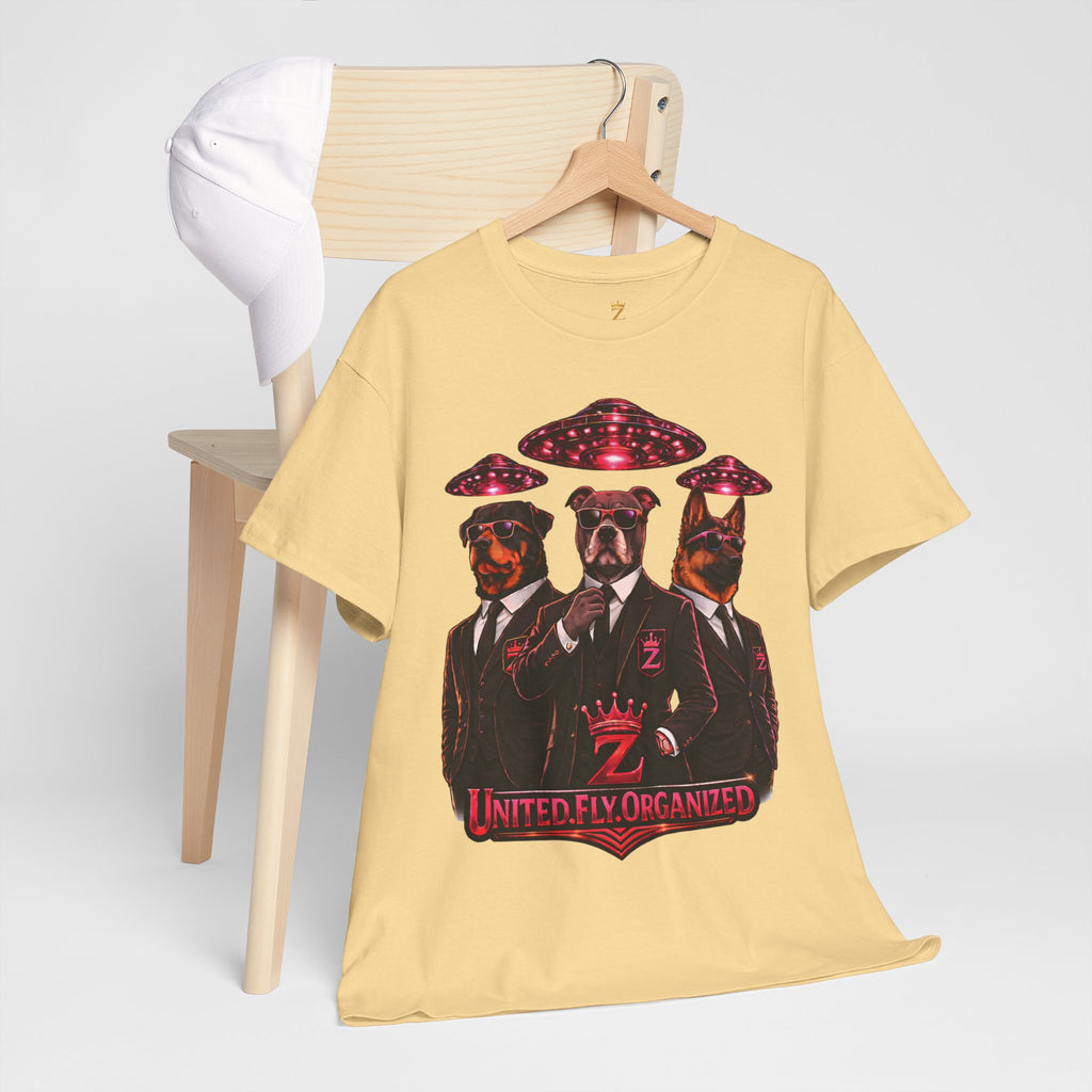 Adult "United. Fly. Organized." Graphic Tee (Hot Pink) Printify