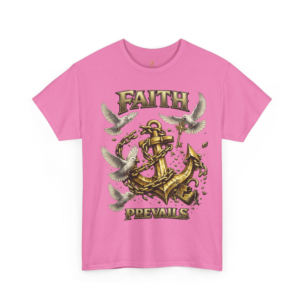 Adult Faith Prevails Anchor T-Shirt (Gold Anchor) Printify