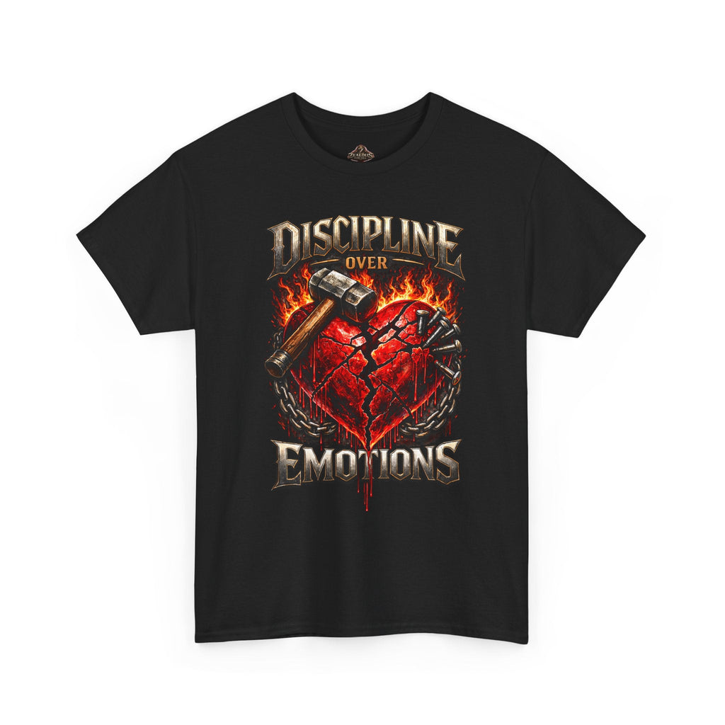 Discipline Over Emotions Graphic T-Shirt (Red Heart) Printify