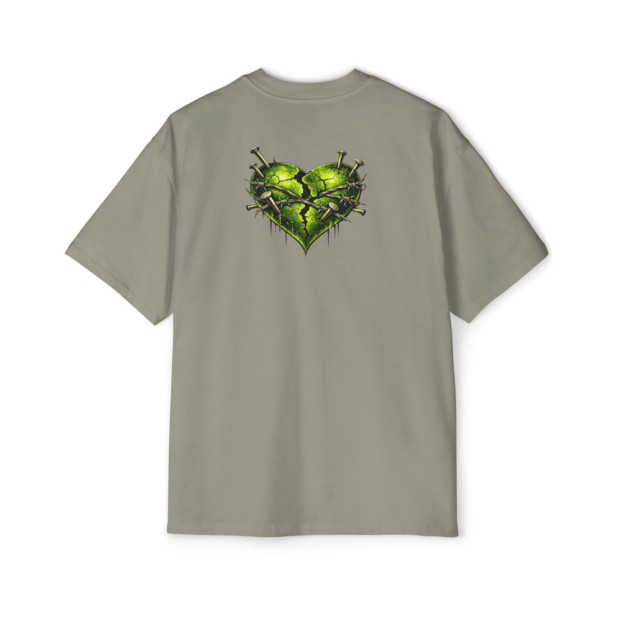 Oversized Discipline Over Emotions Graphic Tee (Green Heart) Printify