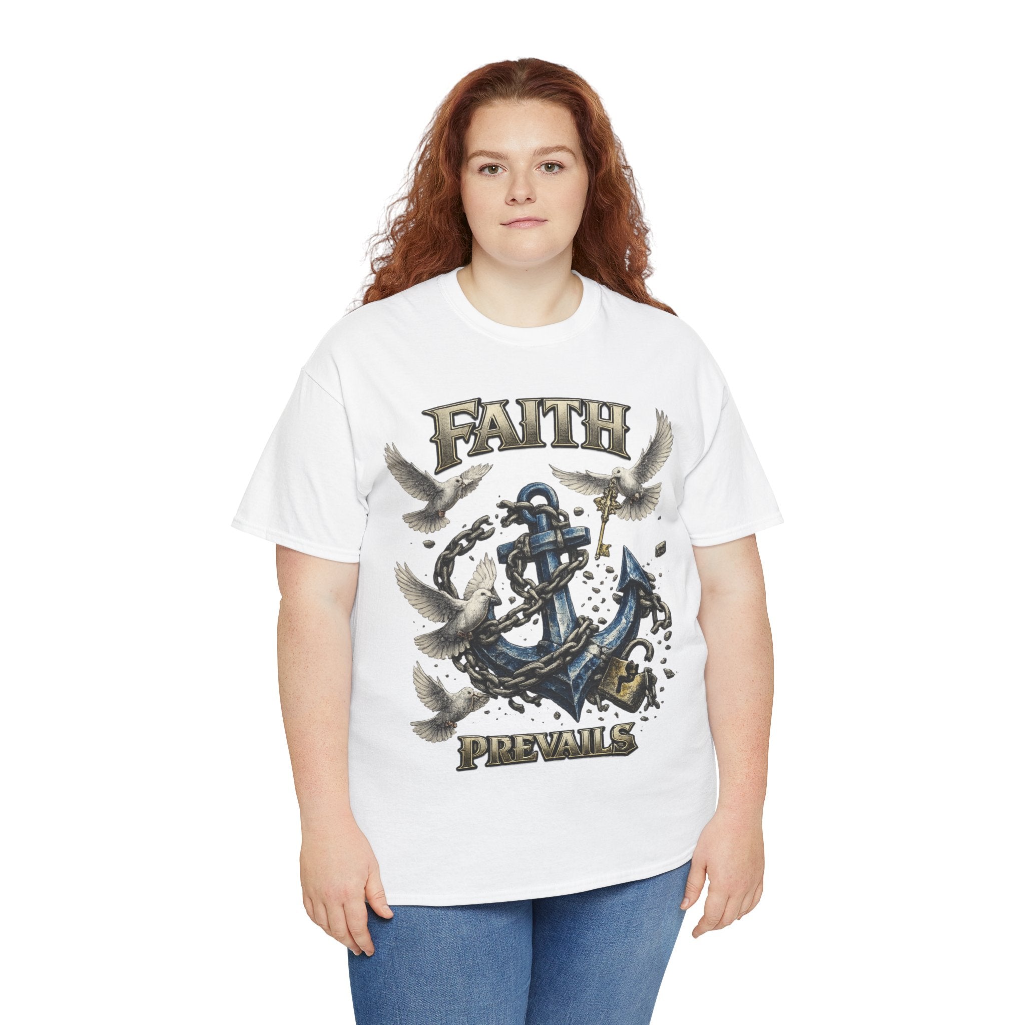 Adult Faith Prevails T‑Shirt (Blue Anchor) Printify