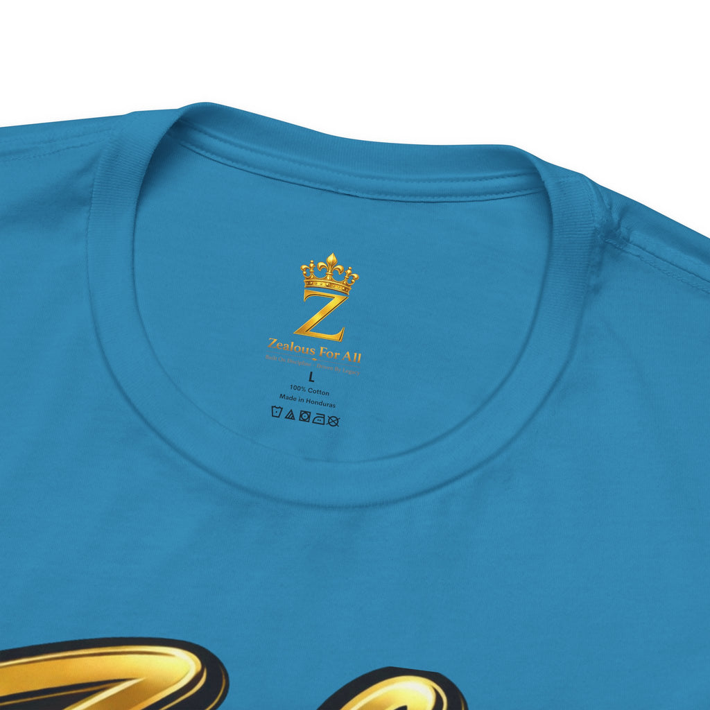 Zealous For All Graphic T-Shirt (Gold Logo) Printify