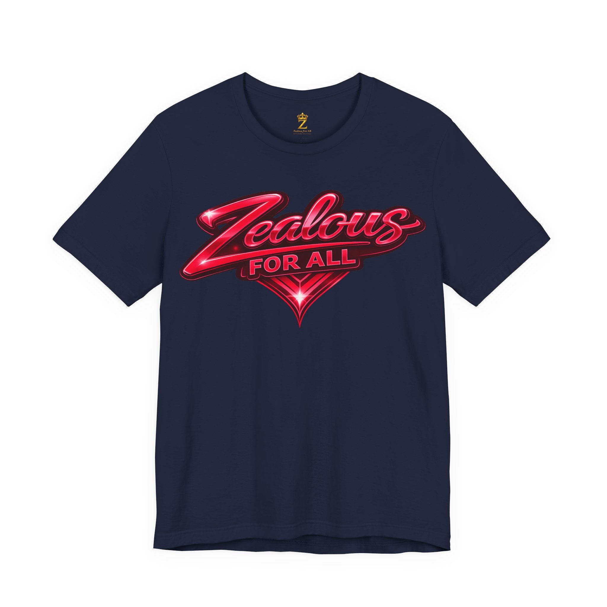 Zealous For All Graphic T-Shirt (Red Logo) Printify