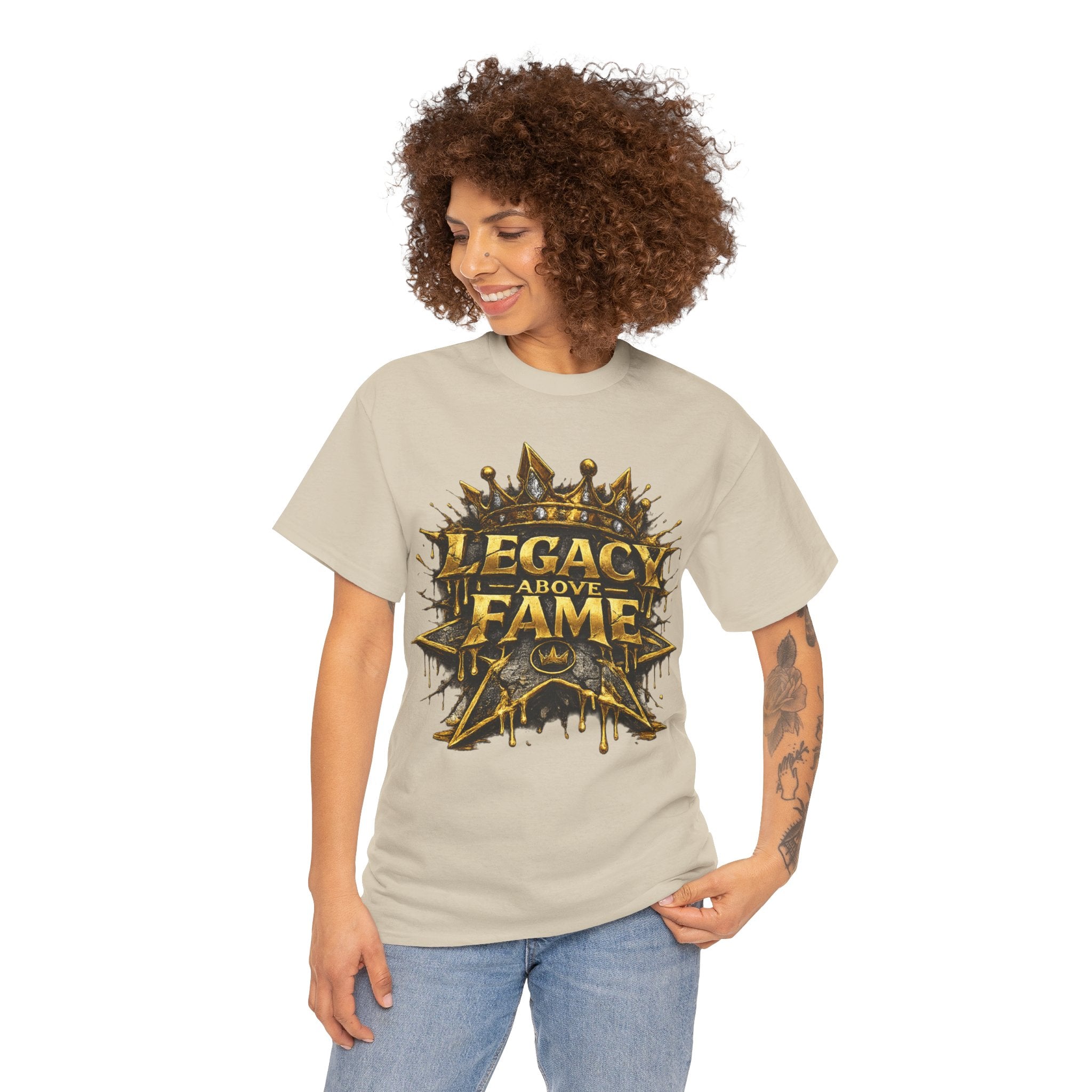 Adult Legacy Above Fame Graphic T-Shirt (Gold Drip) - Zealous For All