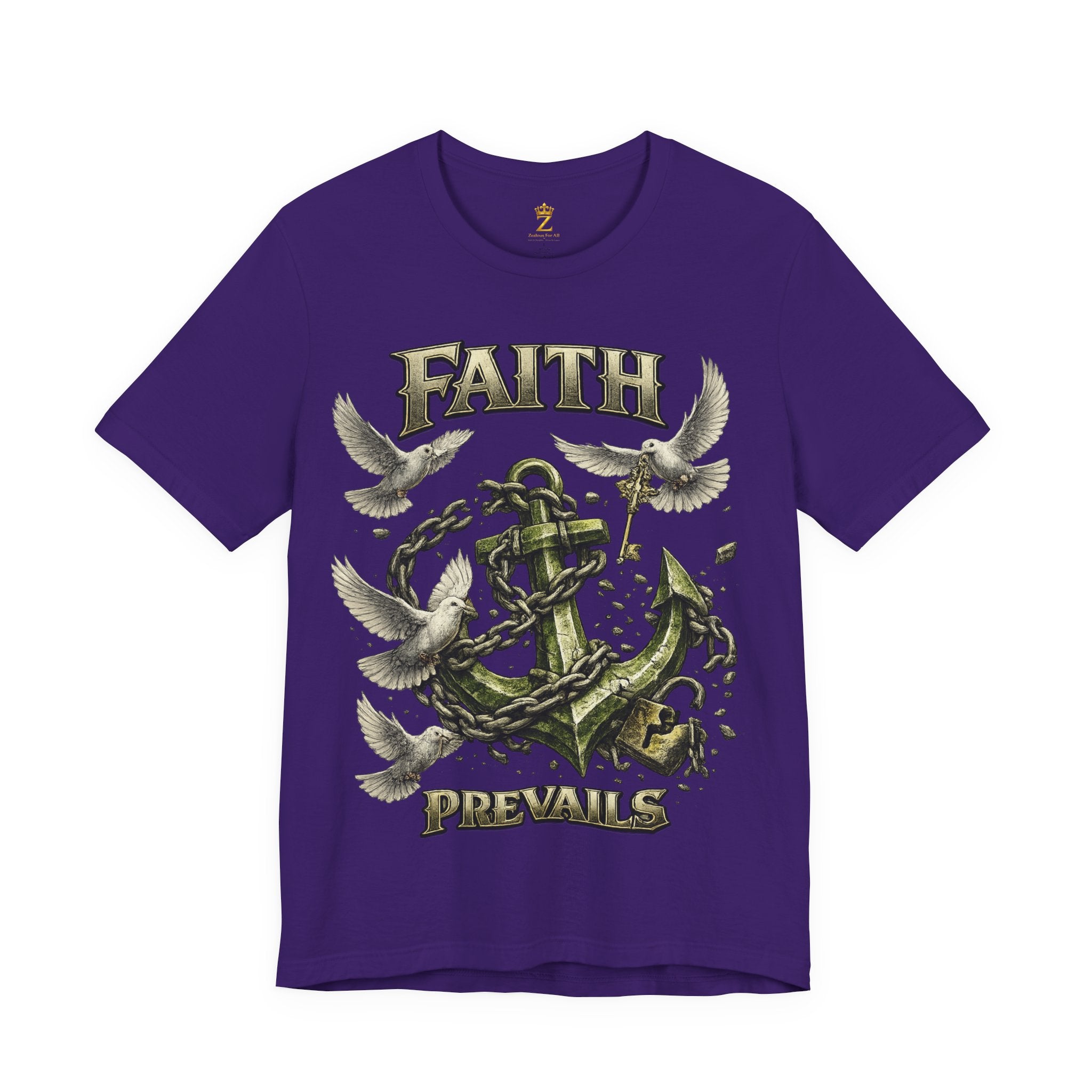 Faith Prevails T‑Shirt (Green Anchor) Printify