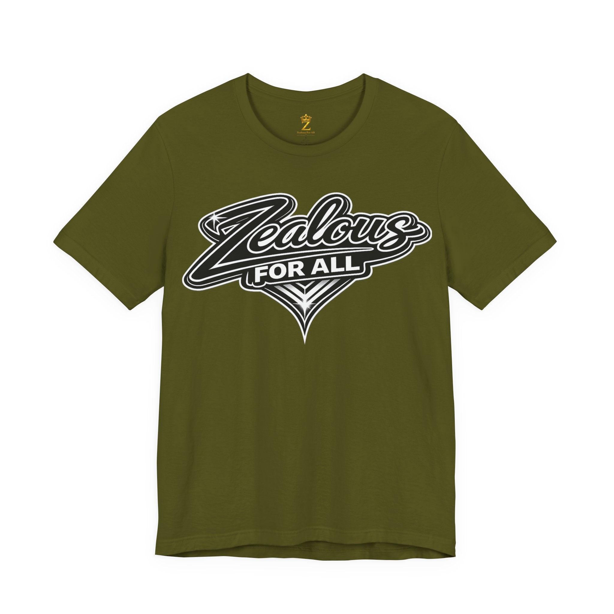Zealous For All Graphic T-Shirt (Black Logo) Printify