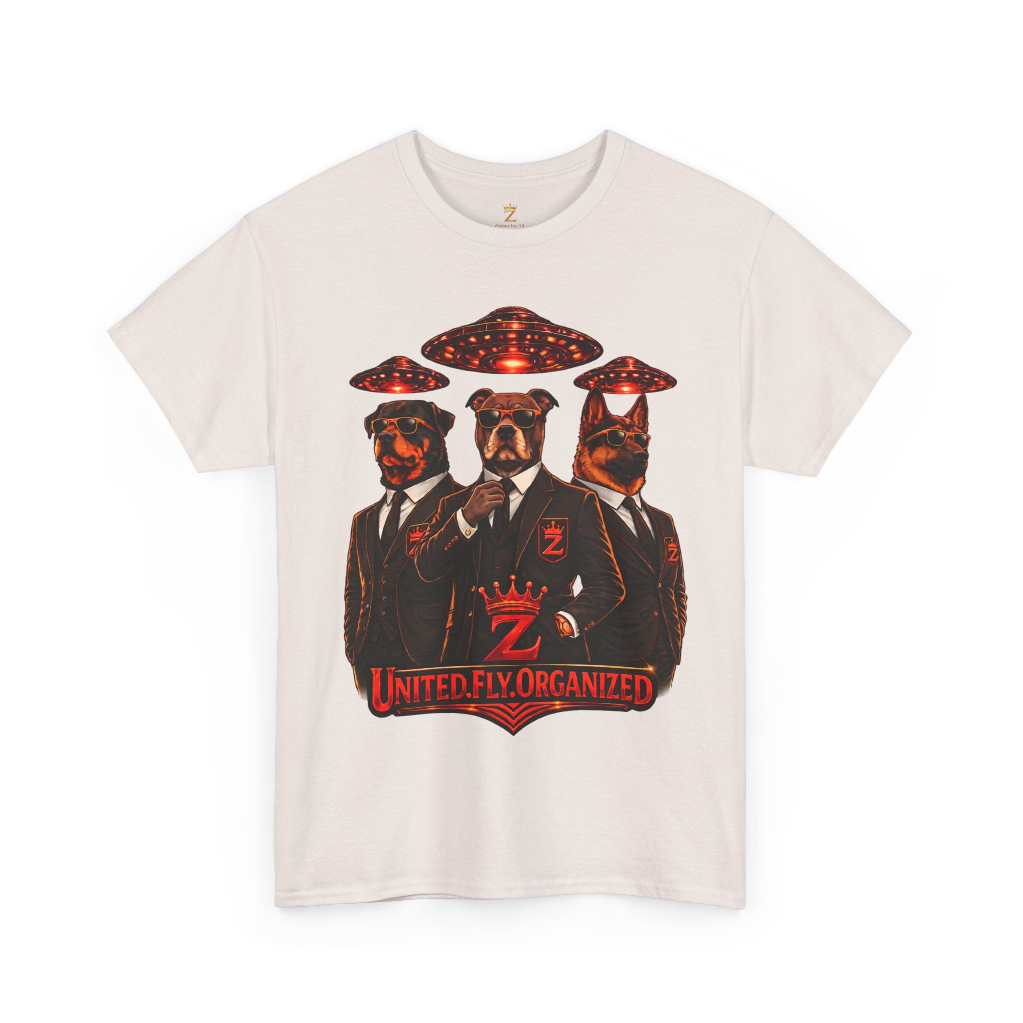 Adult "United. Fly. Organized." Graphic Tee (Red) Printify