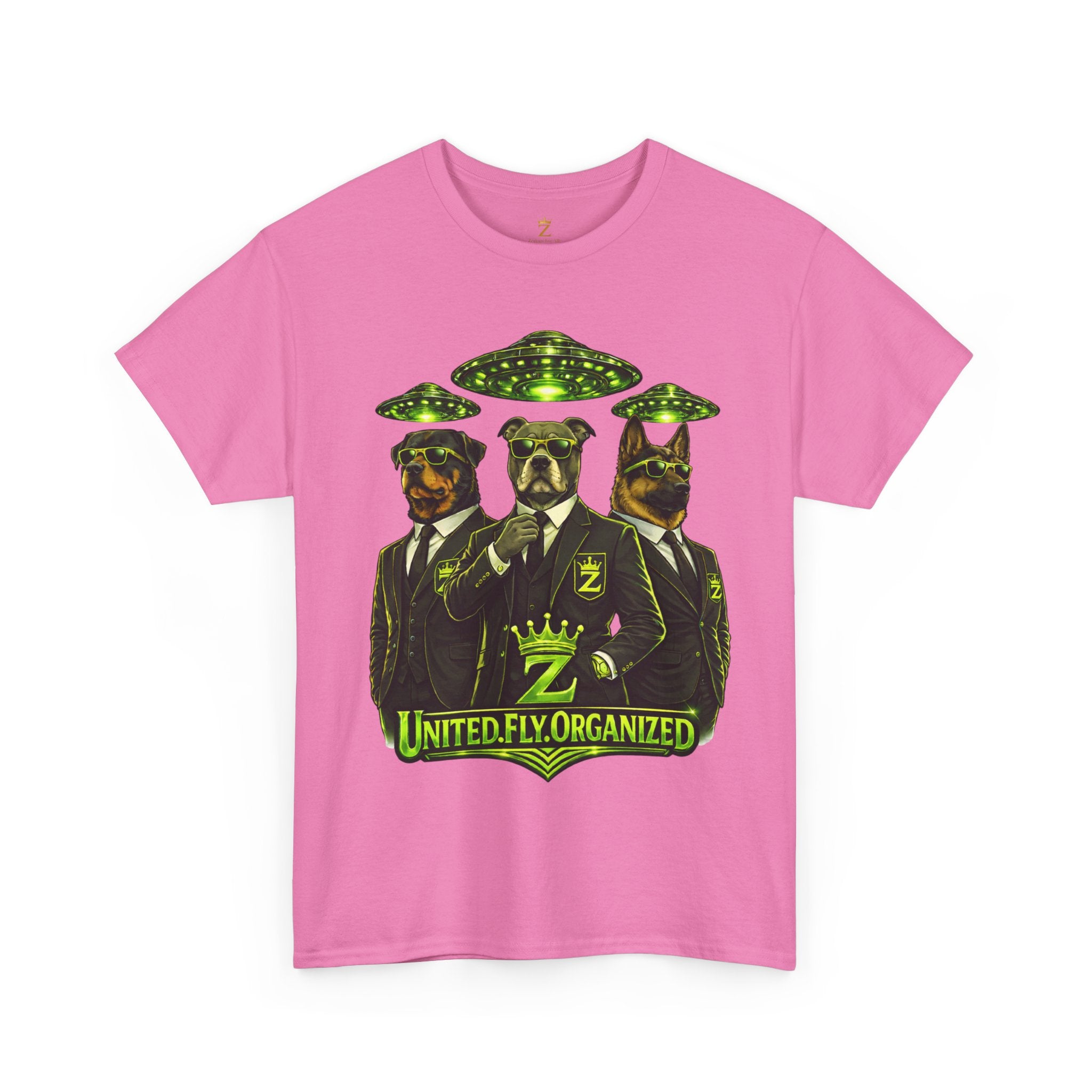 Adult "United. Fly. Organized." Graphic Tee (Lime Green) Printify