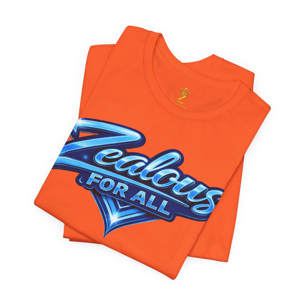 Zealous For All Graphic T-Shirt (Blue Logo) Printify