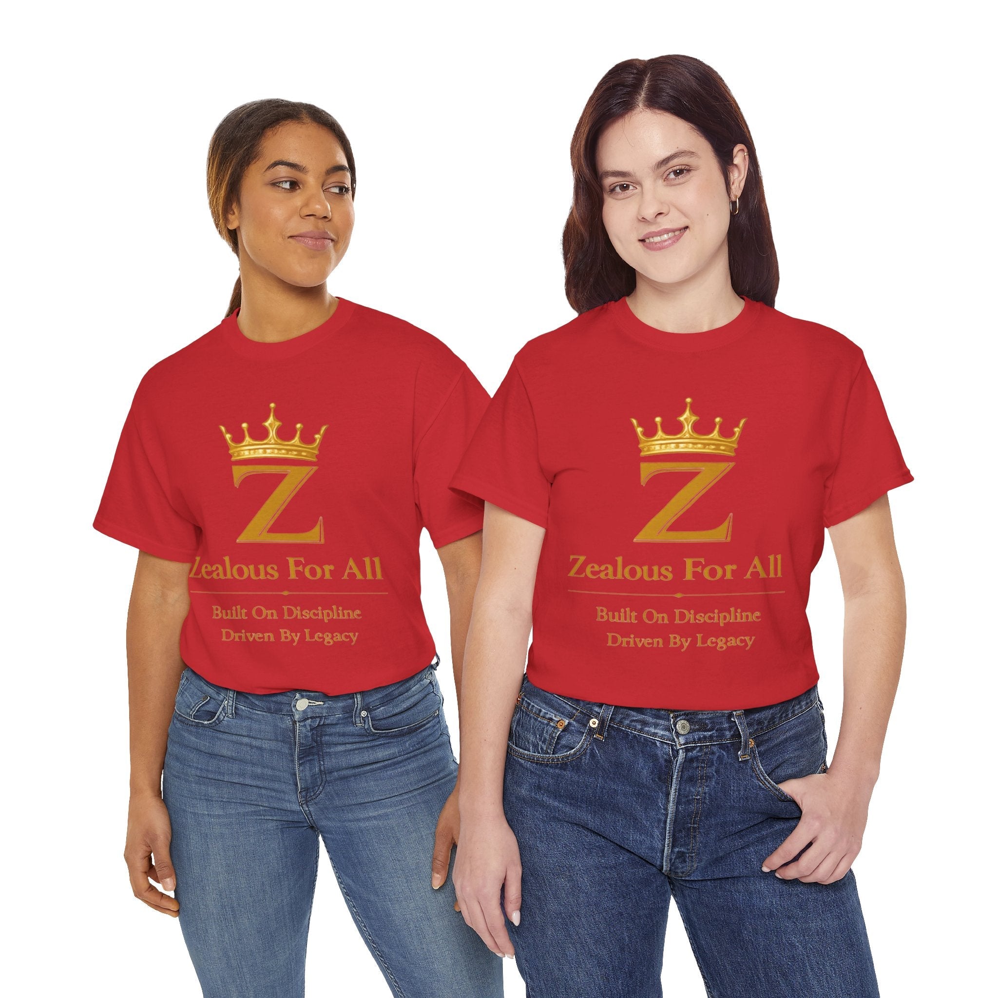 Unisex Zealous For All T-Shirt (Gold Logo (with Back logo) T-shirt) Printify