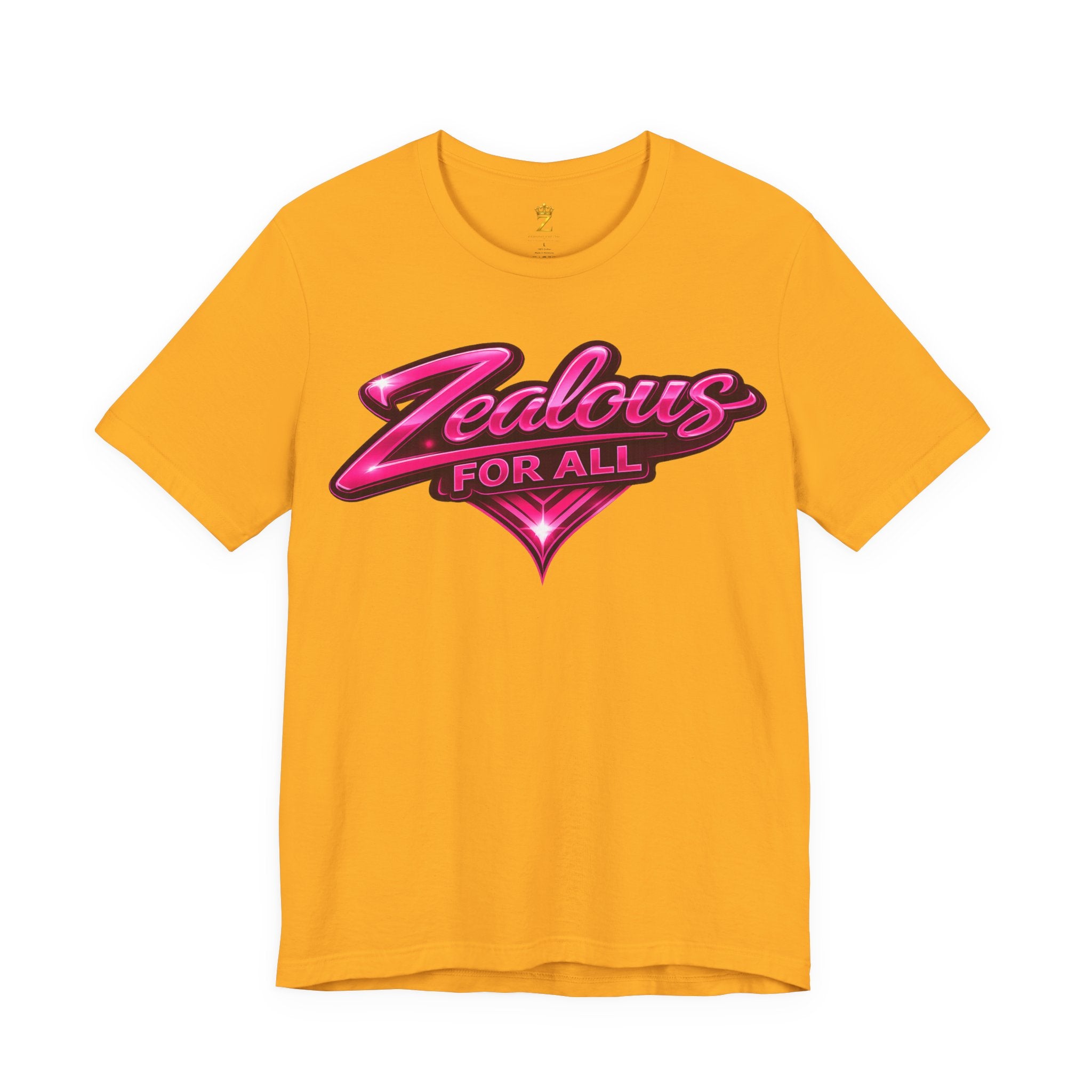 Zealous For All Graphic T-Shirt (Hot Pink Logo) Printify