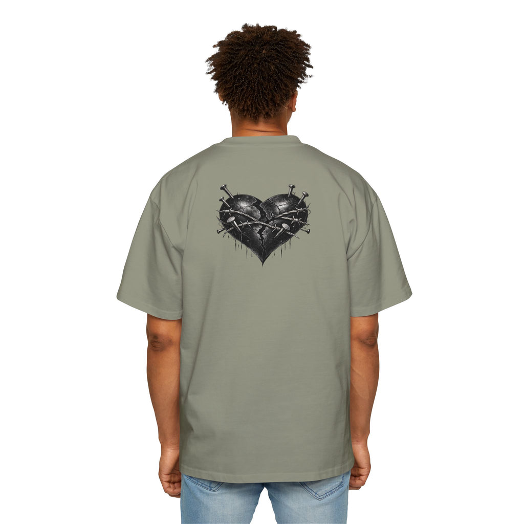 Oversized Discipline Over Emotions Graphic Tee (Black Heart) Printify