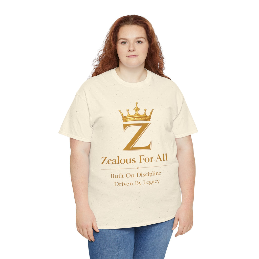 Unisex Zealous For All T-Shirt (Gold Logo (with Back logo) T-shirt) Printify