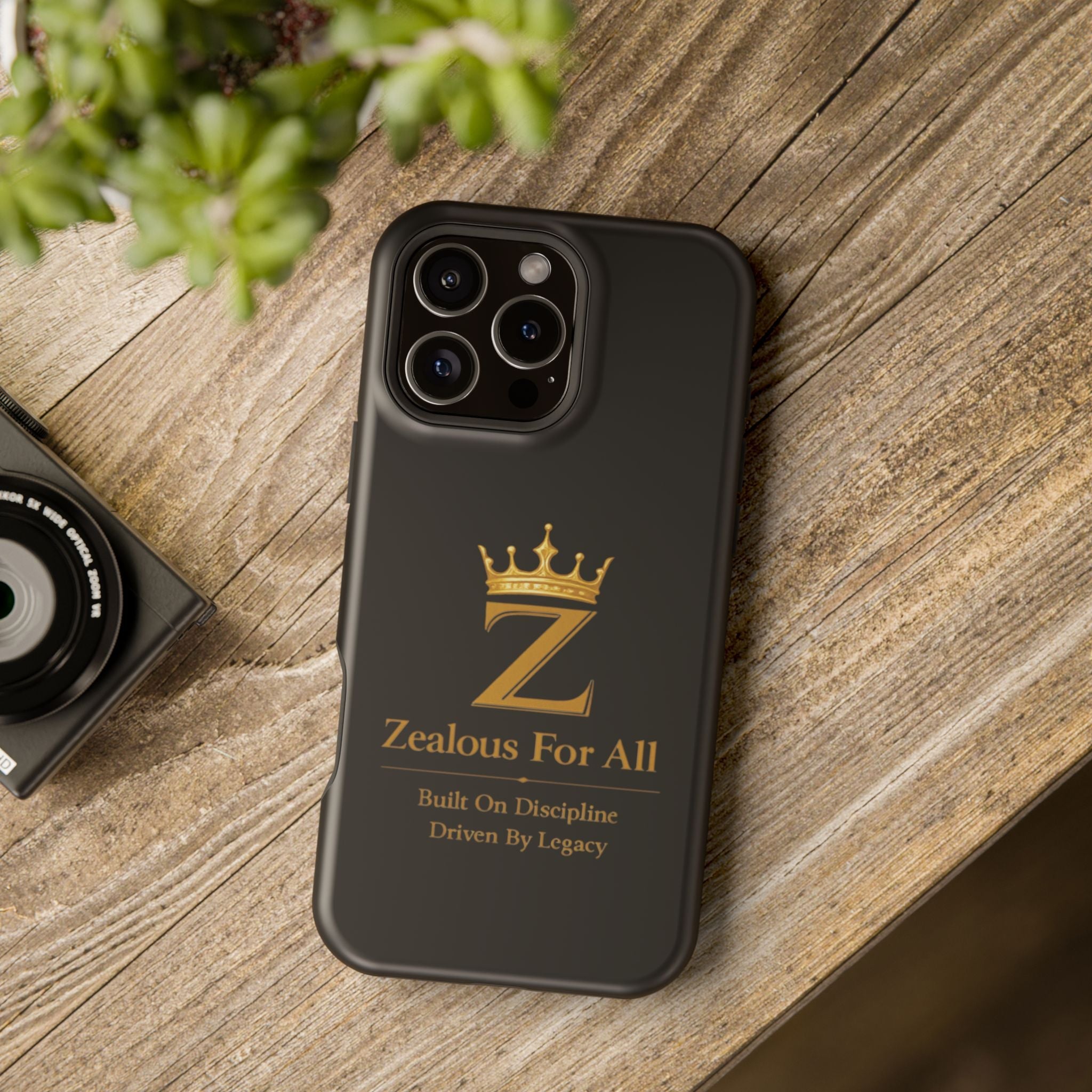 Phone Case — "Zealous For All" Gold Crown Impact-Resistant Case Printify