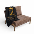 First Zealous For All Gold Crown Throw Drop 01 — Black Arctic Fleece Blanket Printify