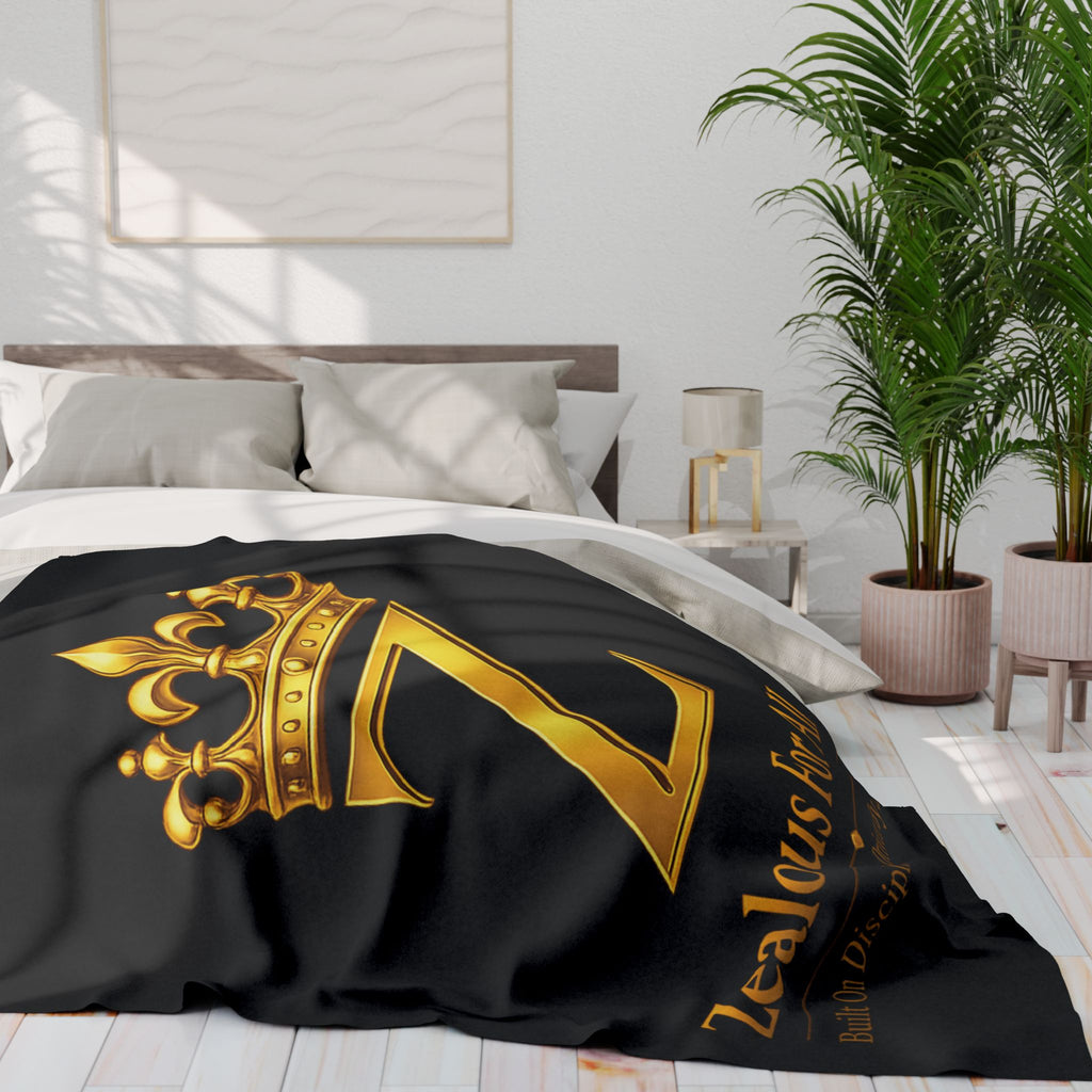 ZFA Throw Blanket — Black Arctic Fleece Blanket Printify