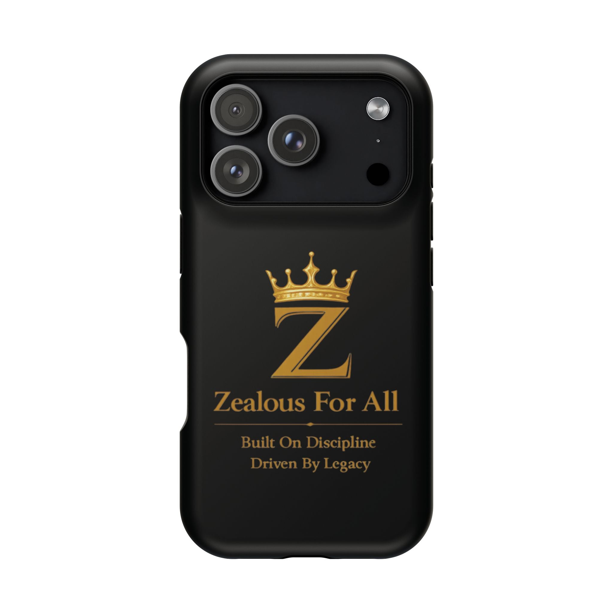 Phone Case — "Zealous For All" Gold Crown Impact-Resistant Case Printify