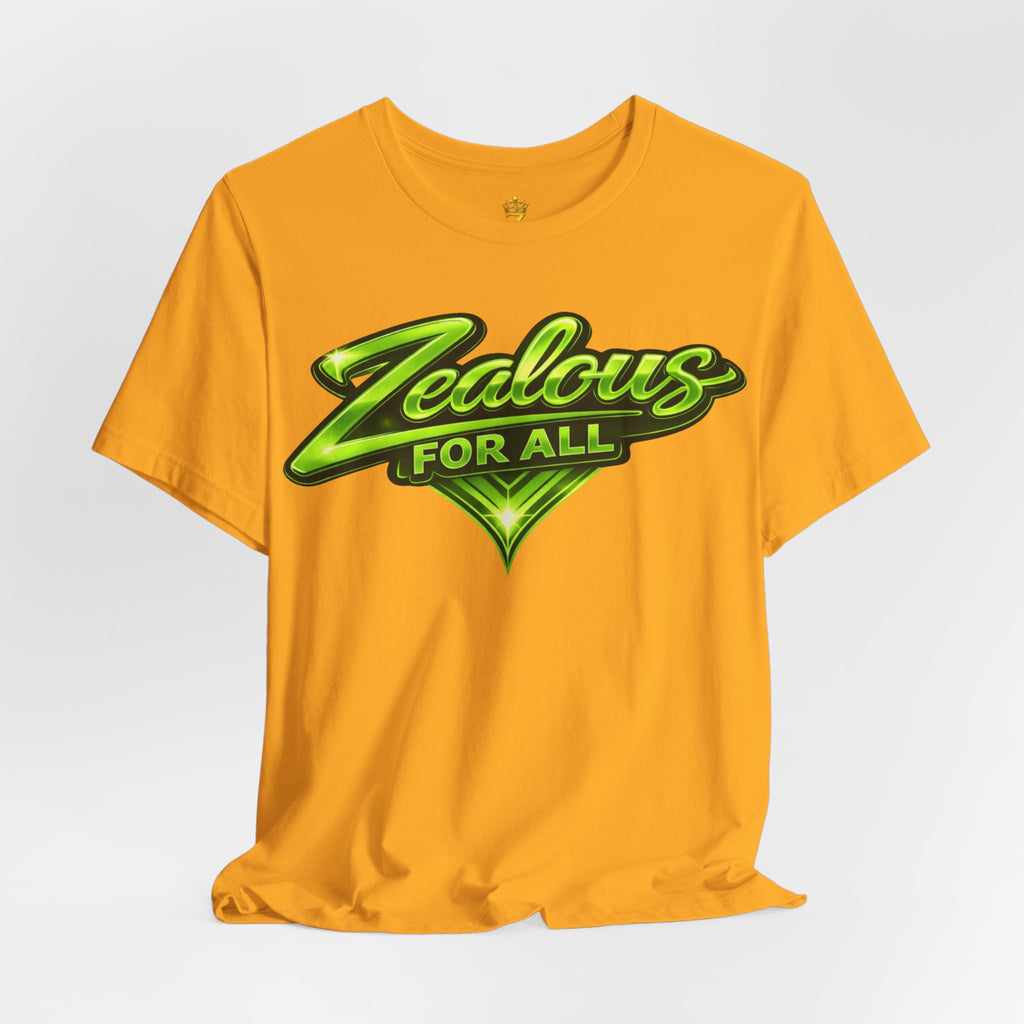Zealous For All Graphic T-Shirt (Lime Green Logo) Printify