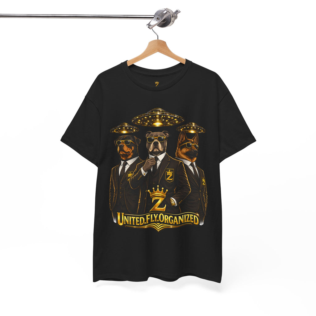 Adult "United. Fly. Organized." Graphic Tee (Gold) Printify