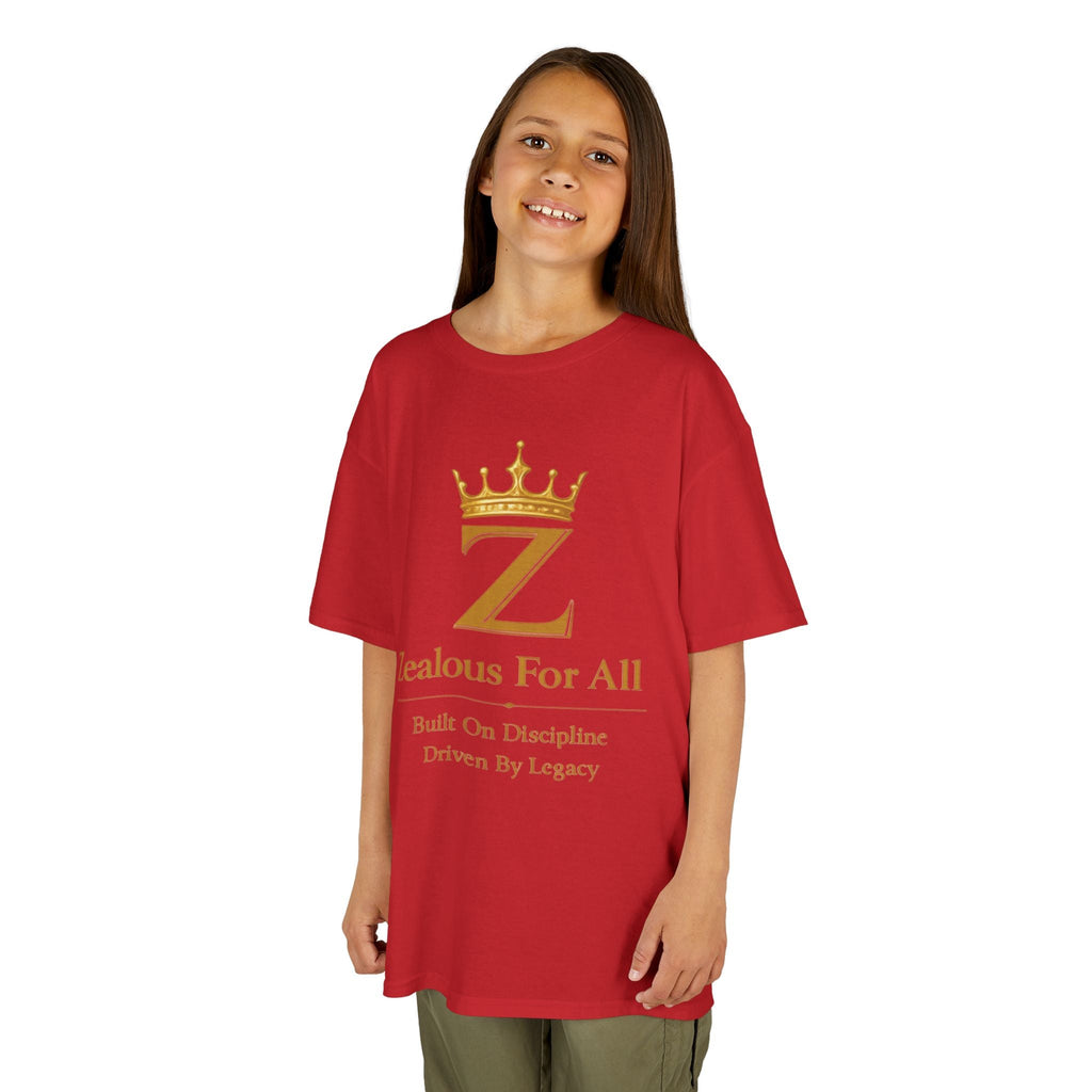 Kids Zealous For All T-Shirt Drop 01 — Gold Logo Kids Tee Printify