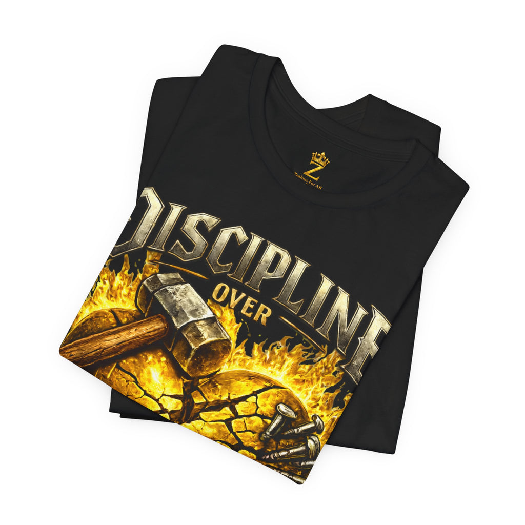 Discipline Over Emotions Premium Graphic T-Shirt (Gold Heart) Printify