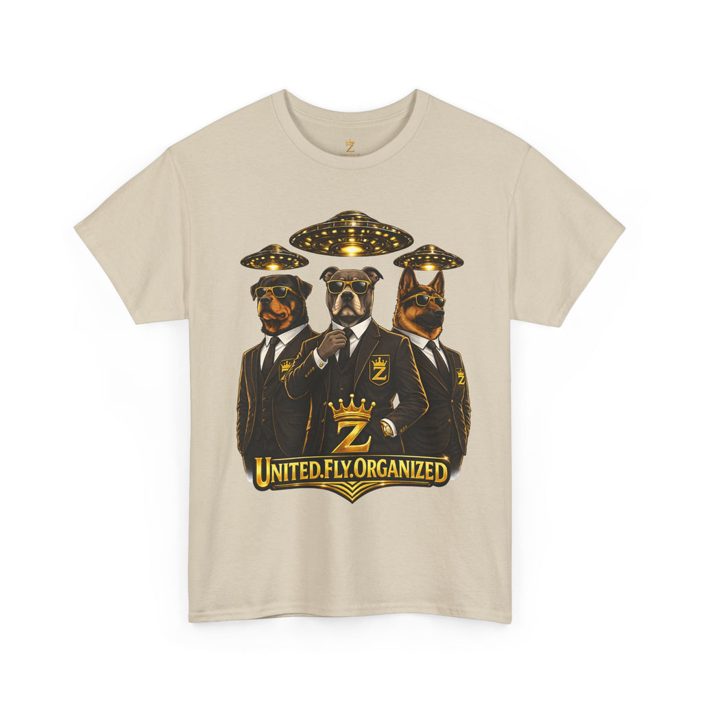 Adult "United. Fly. Organized." Graphic Tee (Gold) Printify