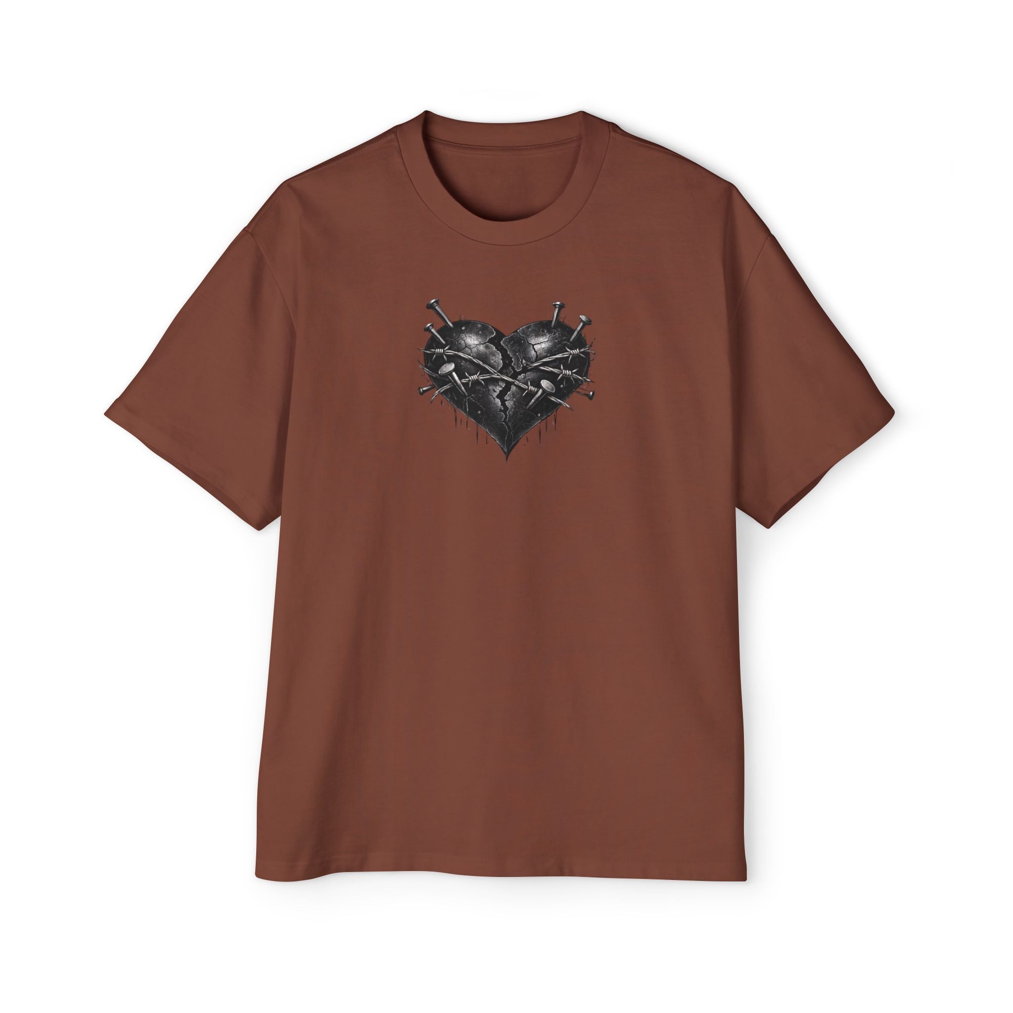 Oversized Discipline Over Emotions (Back) Graphic Tee (Black Heart) Printify