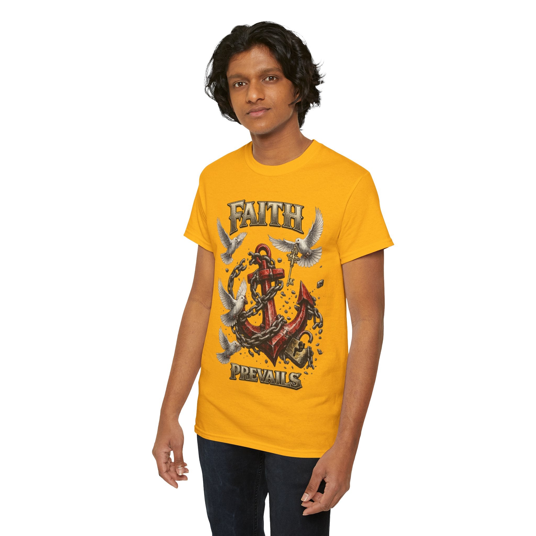 Adult Faith Prevails T‑Shirt (Red Anchor) Printify